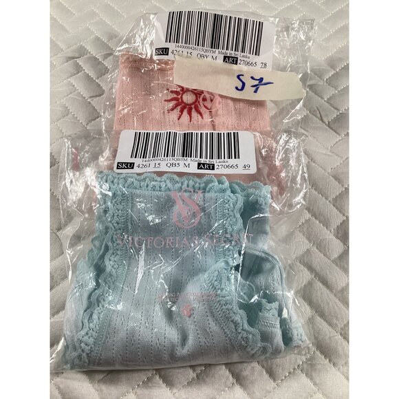 Victorias Secret Womens 2-Pack Cheeky Panties With Embroidered Logo size M New - Picture 2 of 10